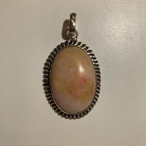 Australian Pink Mookaite Jasper Pendant in Sterling Silver